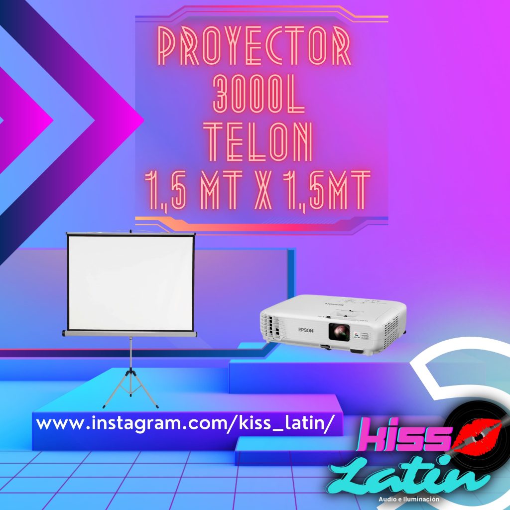 proyector y telon kiss latin